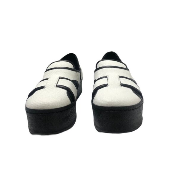 Women's Opening Ceremony Binx White Canvas Slip On Platform Sneakers Siz… - Picture 3 of 9